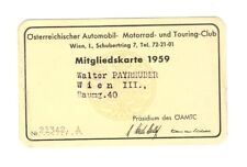Alter Ausweis von 1959 - Mitgliedskarte - ÖAMTC