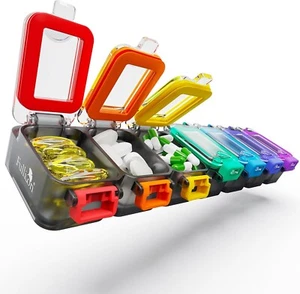Weekly Pill Organizer 7 Day Ultra Moisture and Spill Proof Daily Pill Box, Large - Picture 1 of 8