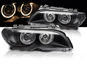 Xenon Scheinwerfer Angel Eyes für BMW E46 Coupe Cabrio Bj. 2003-2006 Schwarz - Bild 1 von 6