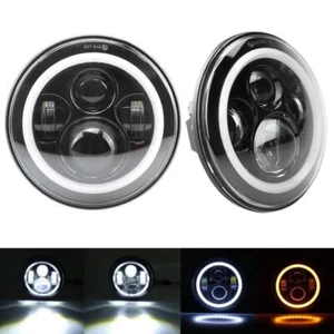 Pair 7" Round 150W Total  LED Headlights ForJeep Wrangler Unlimited JK 4 Door - Picture 1 of 10