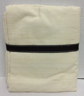 Pottery Barn West Elm Hand Loomed Silk Cotton Window Curtain Drape 42x96 Ivory - Image 1 of 3