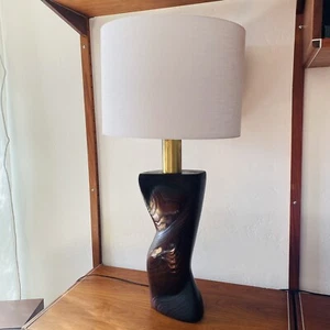 Vintage Abstract Biomorphic Sculptural Wood Heifetz Lamp Mid Century MCM - Picture 1 of 17