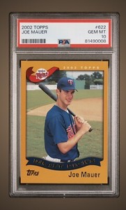 2002 Topps #622 Joe Mauer RC PSA 10 Gem Mint Rookie Minnesota Twins POP 189🔥⚾️