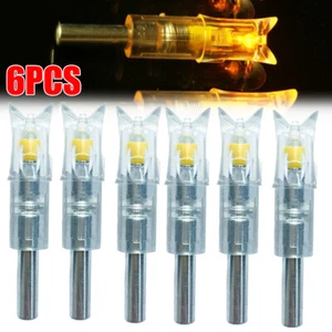 6PCS Yellow Lighted Nocks 300''/7.62mm Inside Diameter for Arrows Crossbow Bolts - Picture 1 of 11