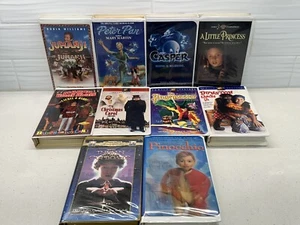 Lot Of 10 Assorted Family Kids VHS Clamshell Movies (Jumanji, Peter Pan, Casper) - Picture 1 of 16