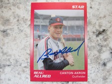 Indians Beau Allred Signed Autographed 1989 Star Canton-Akron Indians Nr.Mint
