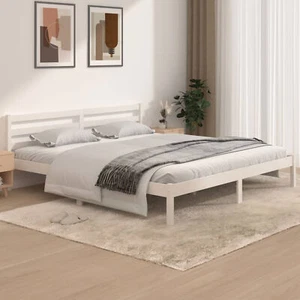 Massivholzbett Kiefer 180x200cm Weiß 6FT King P1C0 - Bild 1 von 8