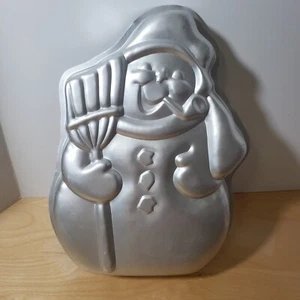Wilton Party Cake Pan Winter Holiday Snowman 1980 Vintage 502-1646 Used Frosty - Picture 1 of 4