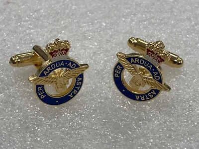 OFFICIALLY LICENSED ROYAL AIR FORCE PER ARDUA AD ASTRA CUFFLINKS - Image 1 of 4