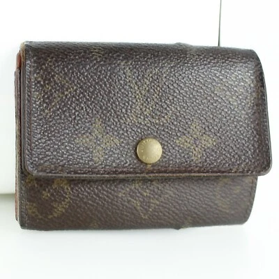 Auth LOUIS VUITTON PORTE MONNAIE PLAT Coin Case Wallet Purse Monogram JUNK - Image 1 of 4