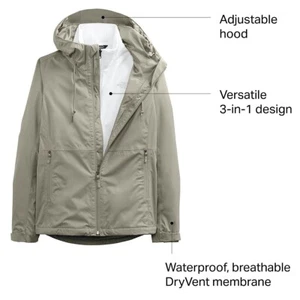 NEU The North Face Arrowood Tri-climate Hooded 3-in-1 Mineral Gray Jacke XS - Bild 1 von 18