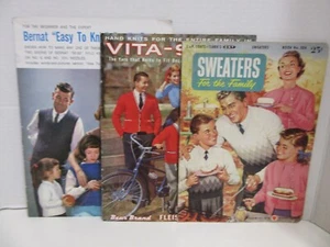 3 - Vintage Knitting Pattern Books - Sweater for the Family - Picture 1 of 4