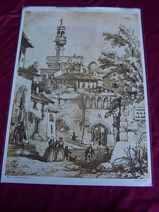 VINTAGE ITALIAN PRINT-D 35 - BURCI -"Porta San Miniato"- becocci editore Firenze - Picture 1 of 1