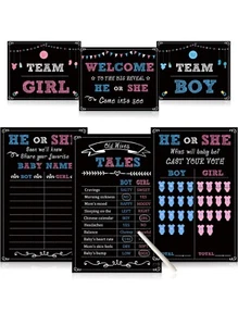 Baby Gender Reveal Party Supplies Kit,Photo Props Games Decorations,Boy or Girl - Picture 1 of 7