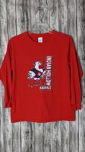 Boy's Youth Red Indian Hollow Hawks Long Sleeve T-Shirt Size Large - Picture 1 of 7