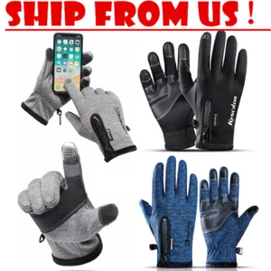 Women Men Winter Ski Warm Fleece Thermal Waterproof Gloves Touch Screen Gloves - Picture 1 of 16