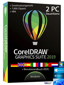 Corel Draw Graphics Suite 2019 Vollversion 2 PC Windows Dauerlizenz Download NEU