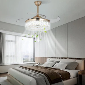 LED Deckenventilator Deckenventilator mit Fernbedienung, verstellbar LED Deckenleuchte Ventilator NEU! - Bild 1 von 23