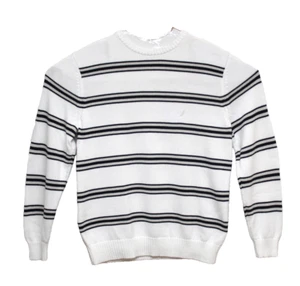Suéter Nautica Blanco Múltiples Rayas Tejido Para Hombre Pullover Cuello Redondo L - Imagen 1 de 7