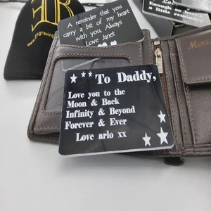 gift card card gift mens wallet gift dad gift grandad keepsake personalised gift - Picture 1 of 5