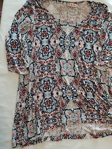 Ladies Top Artisan Size 20 3 1/4 Sleeve Blue 16277 - Picture 1 of 10