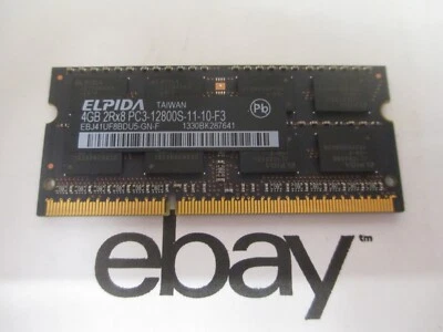 Elpida 4GB PC3 12800 1600 DDR3 Sodimm Laptop RAM Memory 1x4096MB Single Stick - Image 1 of 4