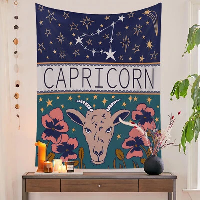 Tapiz Constelación Zodiaco Capricornio Fondo Colgante de Pared Decoración del Hogar Foto 1 de 4