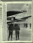 1970 Press Photo Hijacked Trans World jet guarded by Lebanese security at Beirut