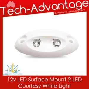 Boat White Nylon Splashproof Surface Mount 2-LED Courtesy LED Light (White LED) - Picture 1 of 5
