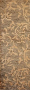 Nature Print Transitional Moroccan Runner Rug 2' 8" x 9' 8" Hand-knotted Carpet - Picture 1 of 12