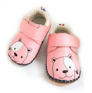 Baby Mädchen Lauflernschuhe 21 ~ECHTES LEDER~ Bär rosa Sandalen First Walkers - Bild 1 von 5