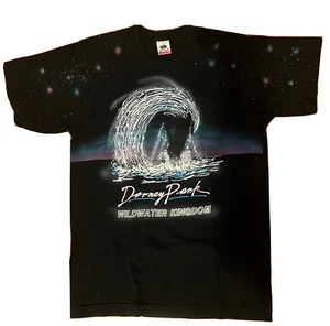 Vintage T Shirt Dorney Park Wildwater Kingdom Single Stitch Textured Black Med - Picture 1 of 7