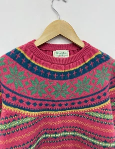 Vtg United Colours of BENETTON Shetland Wool Fair Isle Multicolor Sweater Size L - Picture 1 of 6