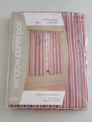 2003 Target Home Red Cotton Tab Top Striped Window Panel Pair 80” x 63” New NIP - Image 1 of 4