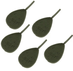Carp Fishing Leads Inline Flat Pear Style Weights 1.5oz 2oz 2.5oz 3oz 3.5oz x5 - Picture 1 of 2