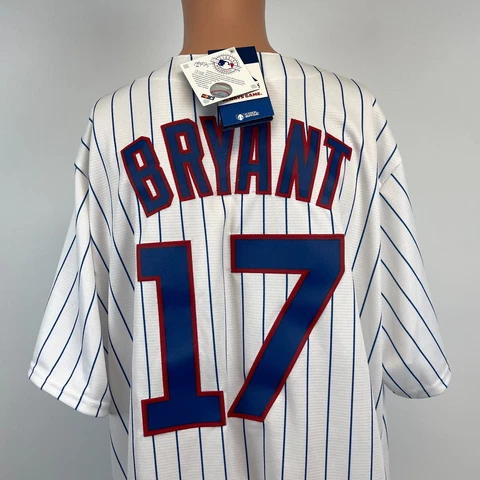 New Kris Bryant Chicago Cubs Home Cool Base Jersey MLB Baseball Sewn White 2XL Cover