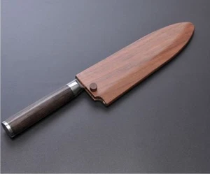 Japanese Chef Knife Sheath Wood Saya Sushi Deba Knife Blade Guard Cover Case Bag - Foto 1 di 5