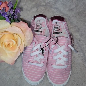 Wonder Nation Big Girl SIZE 5 Pink Glitter Heel Slip on Sneaker Tennis Shoe NEW - Picture 1 of 8