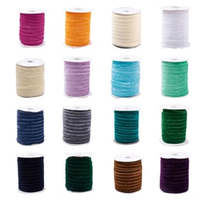50 yardas/rollo cinta de terciopelo de una sola cara para diadema de gargantilla artesanal 3/8" (9,5 ~ 10 mm) - Imagen 1 de 111