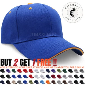 Baseball Caps Plain Blank Ball Cap Adjustable Visor Hat Men Trucker Hats - Picture 1 of 128