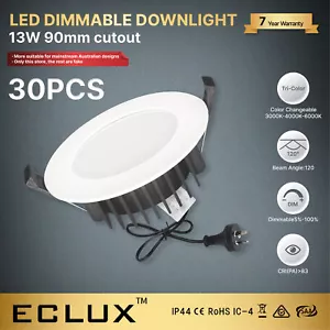 30PCS Wholesale 13w Dimmable Led Downlight 90mm Tricolor CCT Changeable Flat - Picture 1 of 10