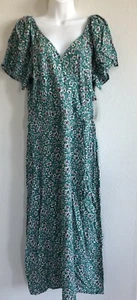 Luxology Women's Green Floral Maxi Dress Size L  NEW - Picture 1 of 5