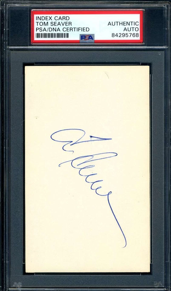 Tom Seaver PSA DNA Coa Autograph Hand Signed 3x5 Index Card - Image 1 of 1