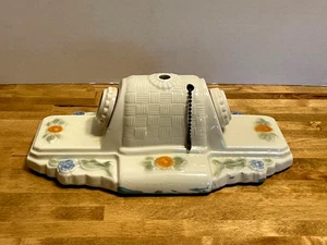 Vintage Ceramic 2 Socket Flush Mount Ceiling Light Fixture Pretty Florals - Picture 1 of 9