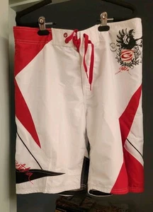 NWT Gotcha Board Shorts Mens 34 White Polyester Surf Swim Beach - Picture 1 of 6
