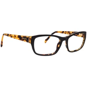 Prada Eyeglasses VPR 18O NAI-1O1 Black on Tokyo Havana Frame Italy 54[]18 135 - Picture 1 of 6