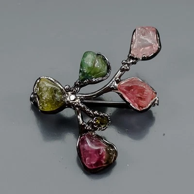 NUEVO Broche Joyería Turmalina Natural Plata de Ley 925/NB26817 Foto 1 de 4