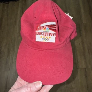 2008 Beijing Olympics NBC embroidered baseball hat new red - Imagen 1 de 4