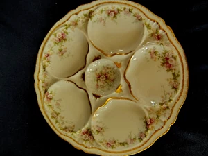 M ANTIKER THEODORE HAVILAND LIMOGE MORNING GLORY AUSTERNTELLER 8 1/2" DURCHMESSER - Bild 1 von 4