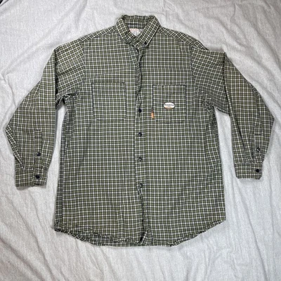 Rasco FR Shirt Mens Sz L 7.5 OZ Green Plaid Flame Resistant Button Up - Image 1 of 4